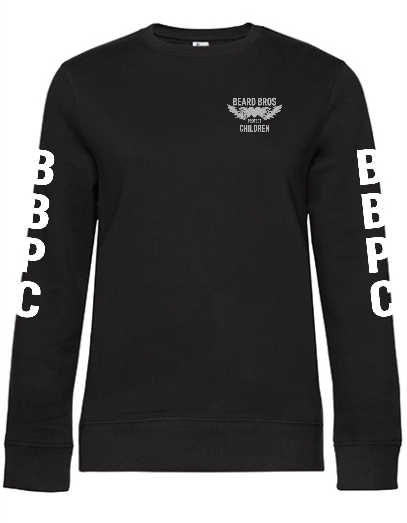 Beard Bros Sweatshirt Ladies Black Pure front.png Beard Bros Sweatshirt Damen Black Pure front.png