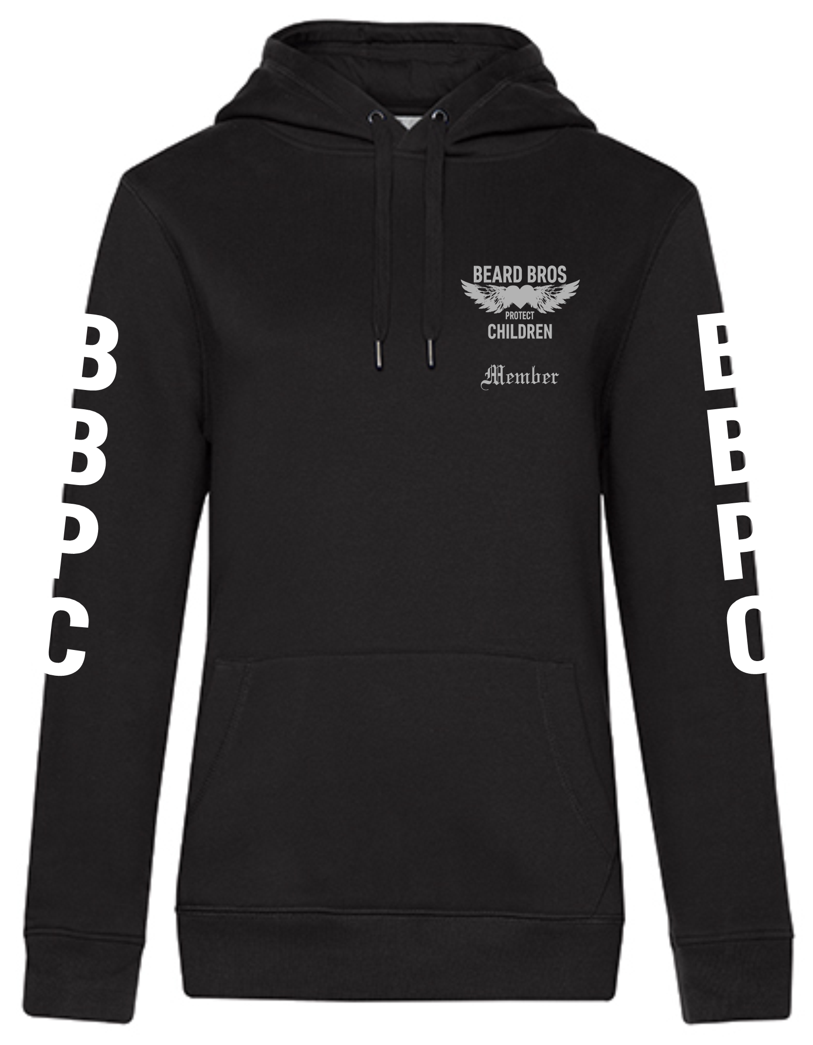 Beard Bros Hoody Damen Black Pure front.png