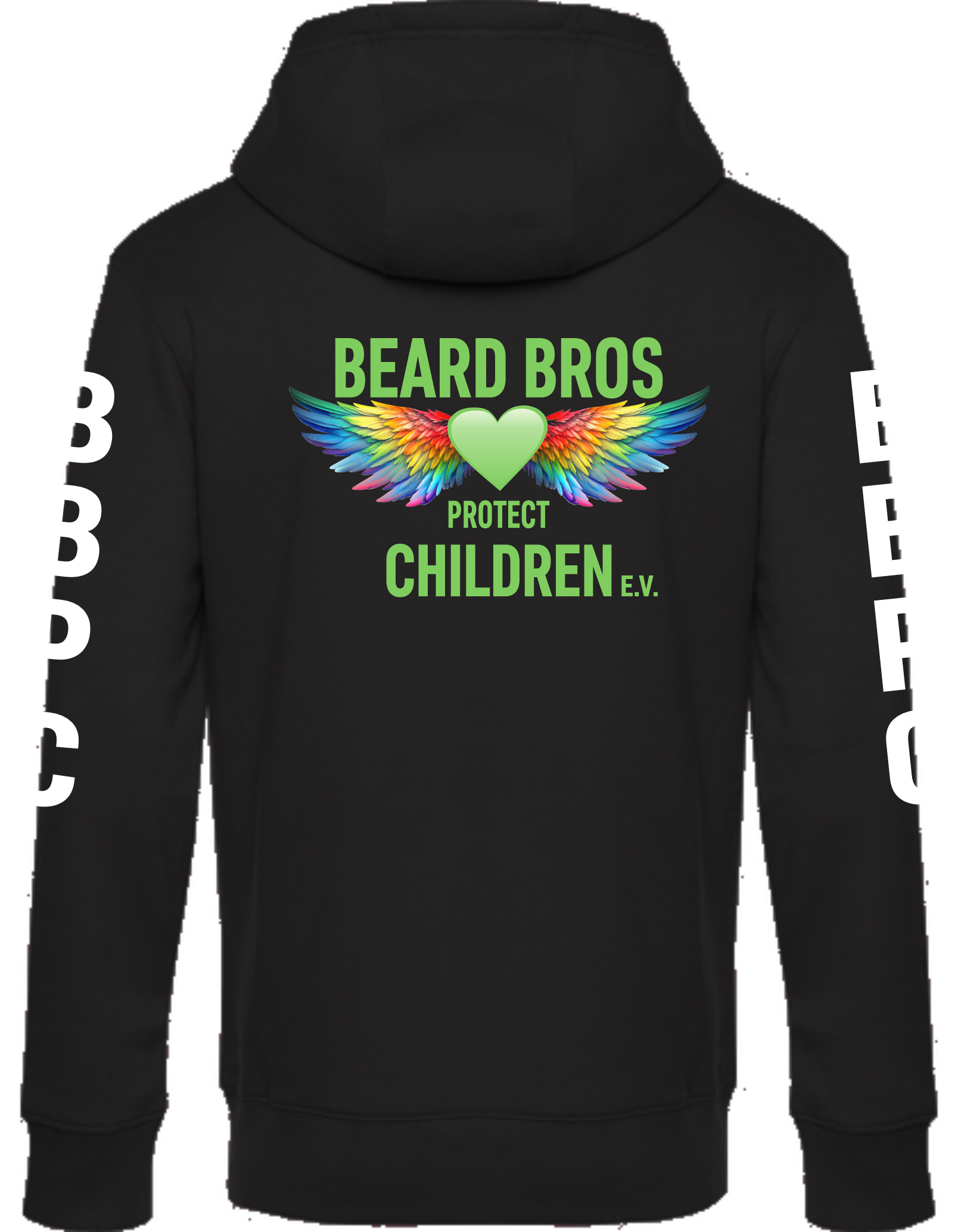 Beard Bros Hooded Jacket Unisex Black Pure back