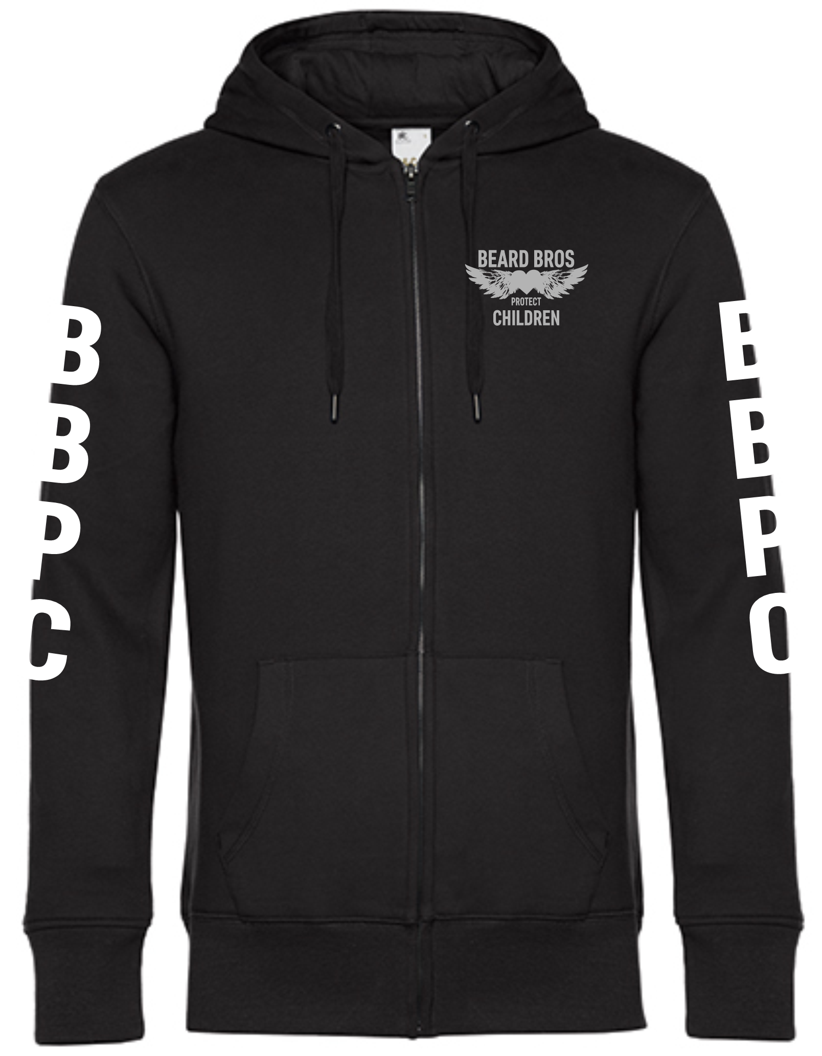 Beard Bros Hooded Jacket Unisex Black Pure front.png Beard Bros Kapuzenjacke Unisex Black Pure front.png