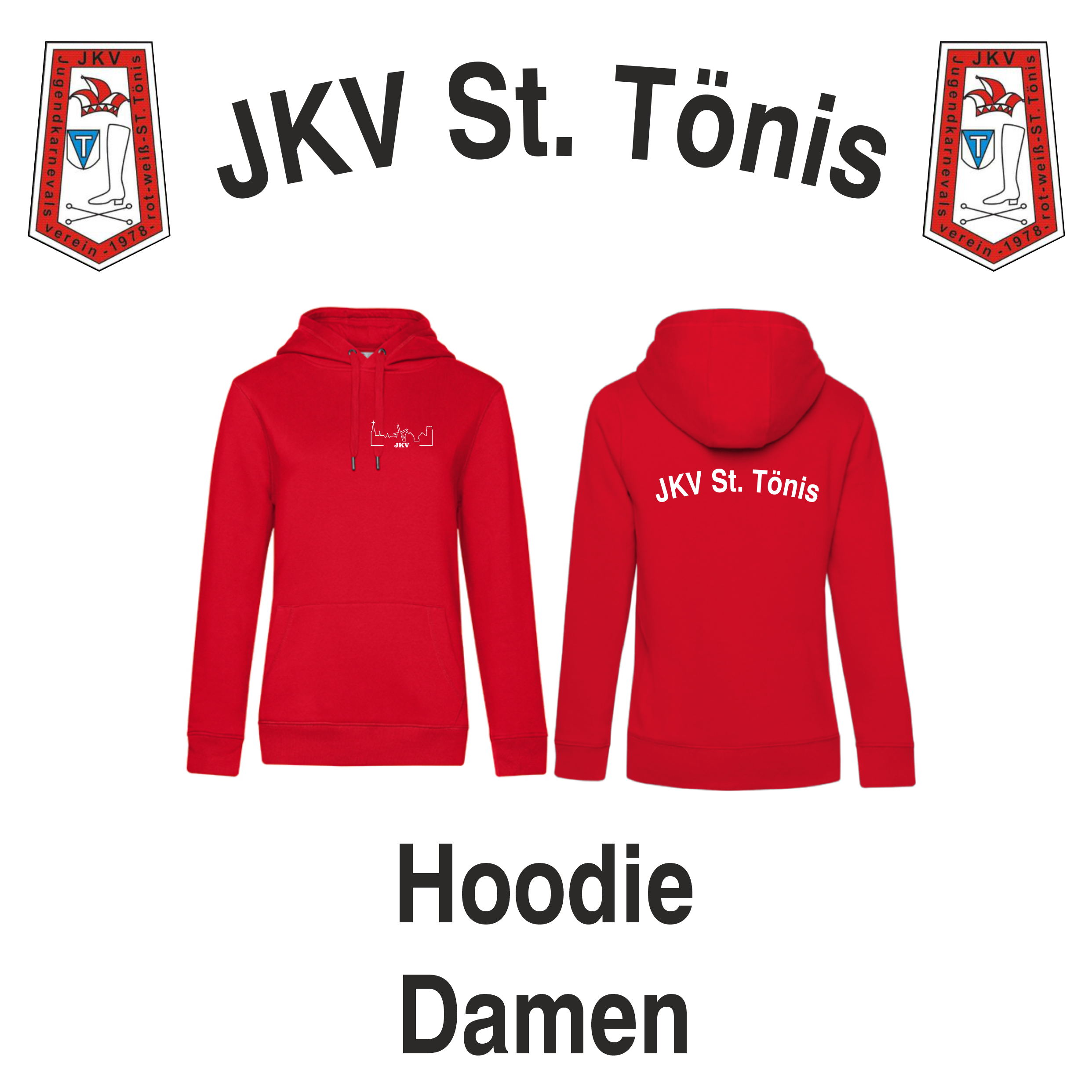 JKV St. Tönis Hoodie BW Damen Red_Cover