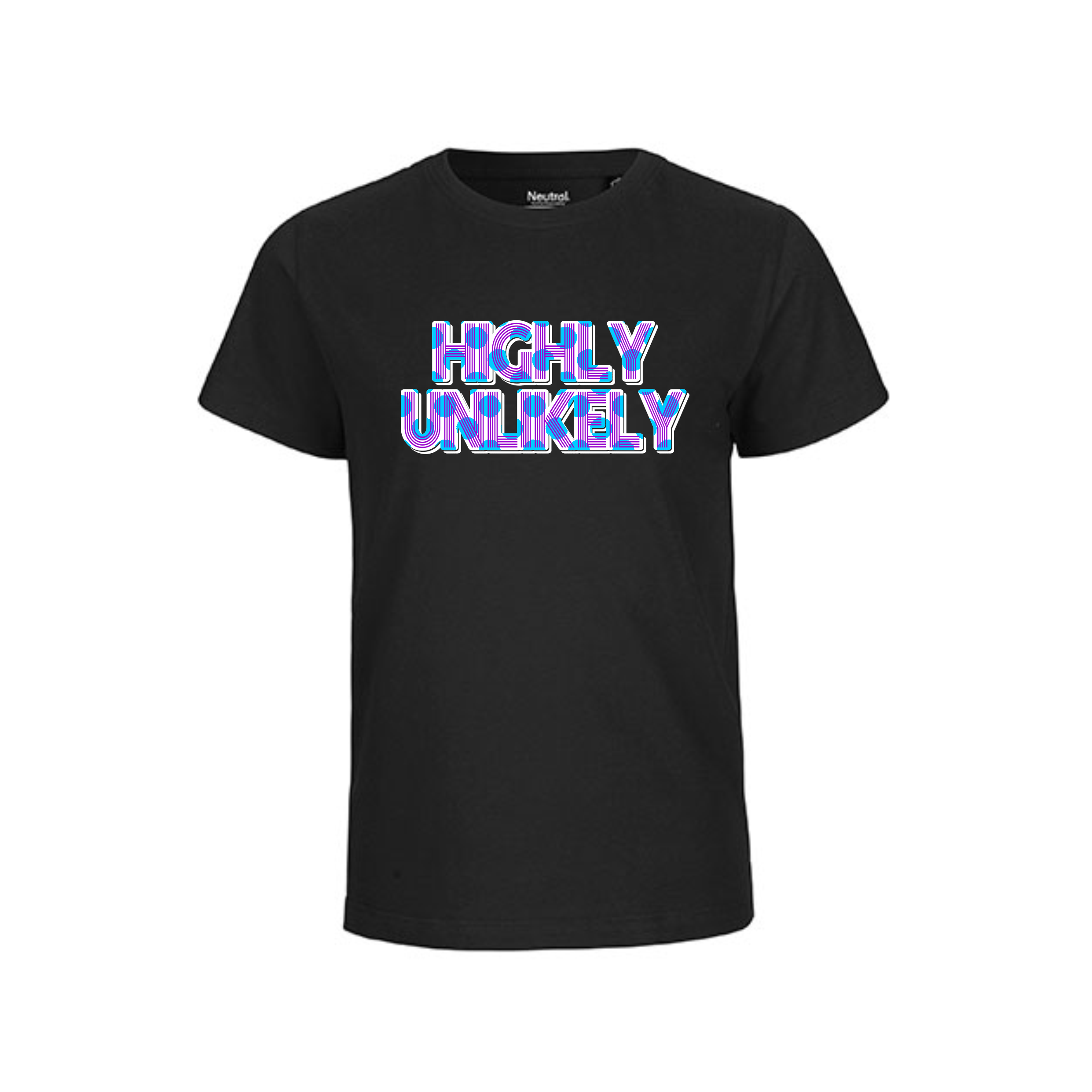 Highly unlikely Kids´ Short Sleeve T-Shirt Black.png